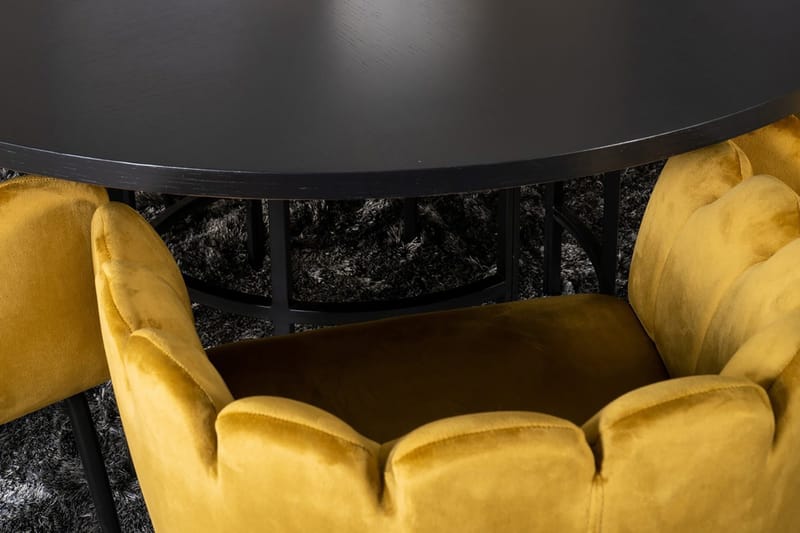 Copenhagen Spisegruppe med 6 Limhamn Spisestoler Gul - Furniture Fashion - Møbler - Bord - Spisegrupper