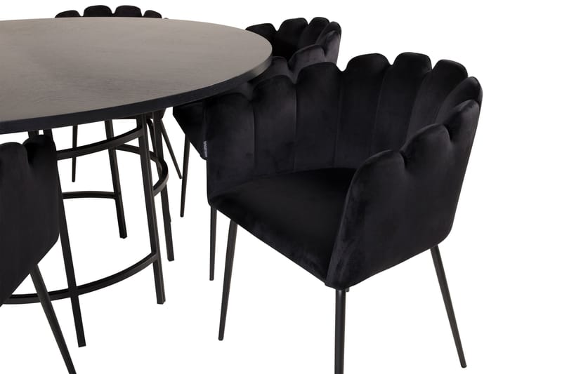 Copenhagen Spisegruppe med 6 Limhamn Spisestoler Svart - Furniture Fashion - Møbler - Bord - Spisegrupper