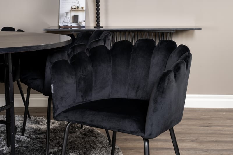 Copenhagen Spisegruppe med 6 Limhamn Spisestoler Svart - Furniture Fashion - Møbler - Bord - Spisegrupper
