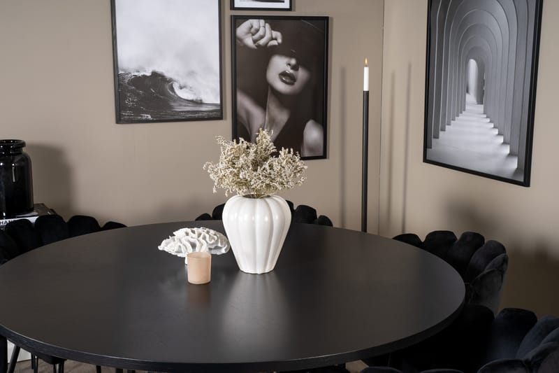 Copenhagen Spisegruppe med 6 Limhamn Spisestoler Svart - Furniture Fashion - Møbler - Bord - Spisegrupper