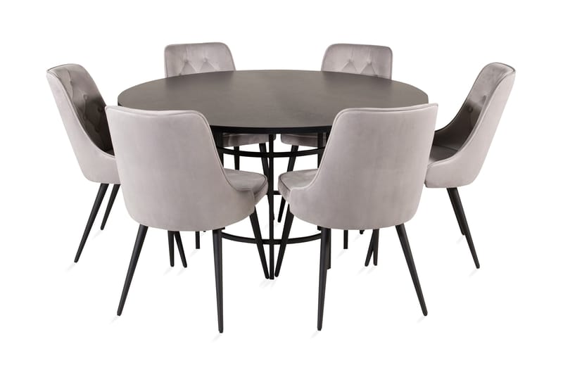 Copenhagen Spisegruppe med 6 Valera Lyx Fløyelsstoler, Furniture Fashion