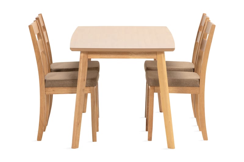 Curtea Spisebord 165 cm inkl. 4 Edini Spisestoler - Brun - Møbler - Bord - Spisegrupper