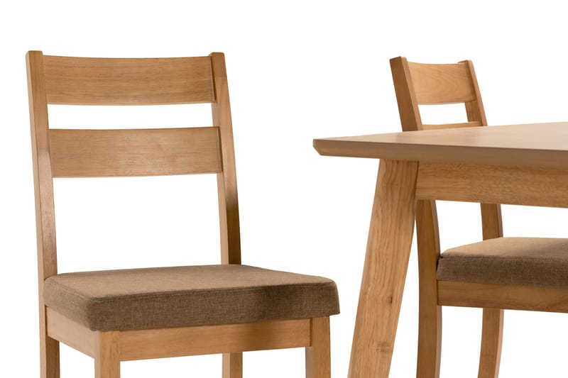 Curtea Spisebord 165 cm inkl. 4 Edini Spisestoler - Brun - Møbler - Bord - Spisegrupper