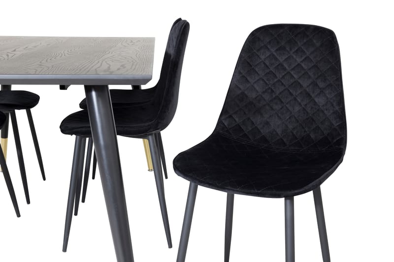 Daicy Spisegruppe 180 cm inkl. 6 Ypas Stoler - Svart/Messing - Møbler - Bord - Spisegrupper