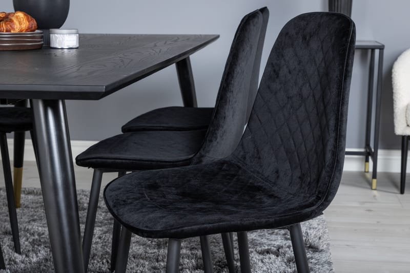 Daicy Spisegruppe 180 cm inkl. 6 Ypas Stoler - Svart/Messing - Møbler - Bord - Spisegrupper