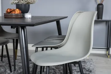 Daicy Spisegruppe 180 cm inkl. 6 Ypas Stoler - Svart/Messing/Grå - Møbler - Bord - Spisegrupper