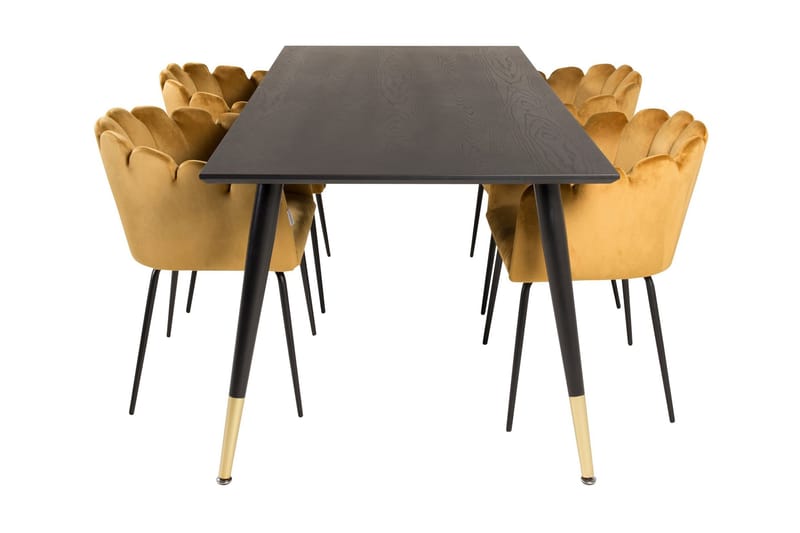 Daicy Spisegruppe 180 cm med 4 Limhamn Spisestoler Gul - Furniture Fashion - Møbler - Bord - Spisegrupper