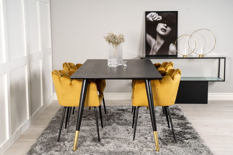 Daicy Spisegruppe 180 cm med 4 Limhamn Spisestoler Gul - Furniture Fashion - Møbler - Bord - Spisegrupper