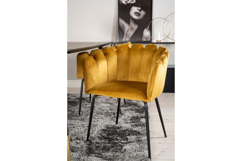 Daicy Spisegruppe 180 cm med 4 Limhamn Spisestoler Gul - Furniture Fashion - Møbler - Bord - Spisegrupper