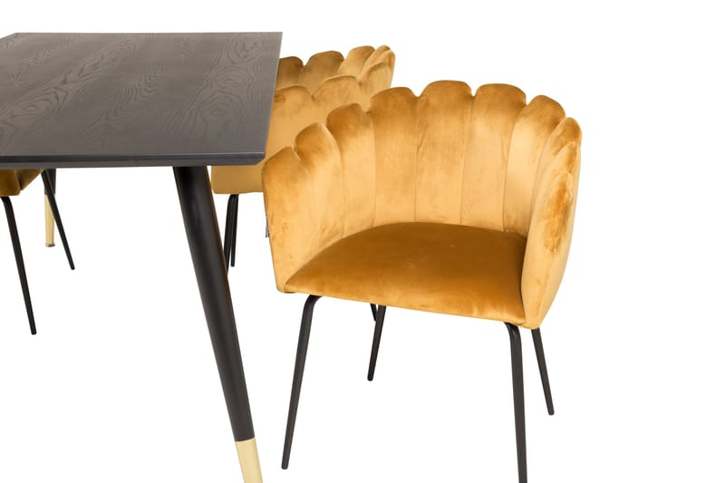 Daicy Spisegruppe 180 cm med 4 Limhamn Spisestoler Gul - Furniture Fashion - Møbler - Bord - Spisegrupper