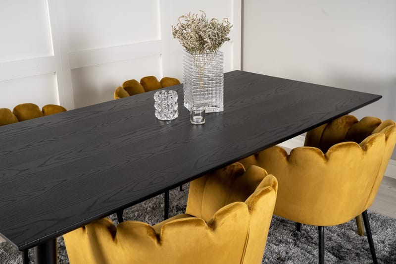Daicy Spisegruppe 180 cm med 4 Limhamn Spisestoler Gul - Furniture Fashion - Møbler - Bord - Spisegrupper