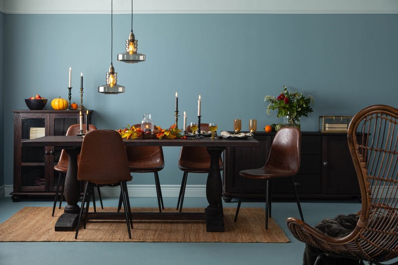 Dijon Spisebord 200 cm med 6 Spisestoler Brun PU - Møbler - Bord - Spisegrupper