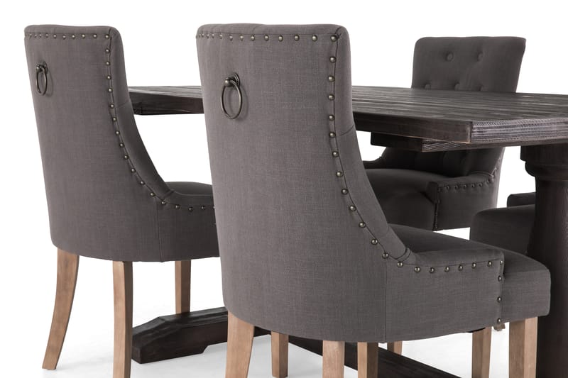 Dijon Spisegruppe 160 cm med 4 Viktoria Stol - Vintage Tre/Grå/Tre - Møbler - Bord - Spisegrupper