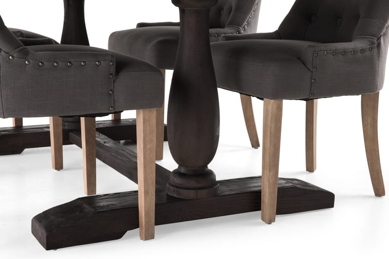 Dijon Spisegruppe 160 cm med 4 Viktoria Stol - Vintage Tre/Grå/Tre - Møbler - Bord - Spisegrupper