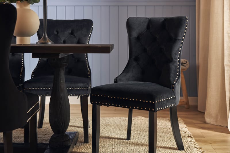 Dijon Spisegruppe 200 cm Rektangulært Spisebord med 6 Bergviken Stoler - Brun / Svart / Fløyel - Oppbevaring - Oppbevaringsmøbler - Sideboard & skjenker