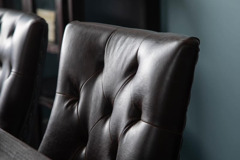 Dijon Spisegruppe 200 cm Rektangulært uttrekkbart bord med 6 Stoler - Vintage Tre / Brun PU - Møbler - Bord - Spisegrupper