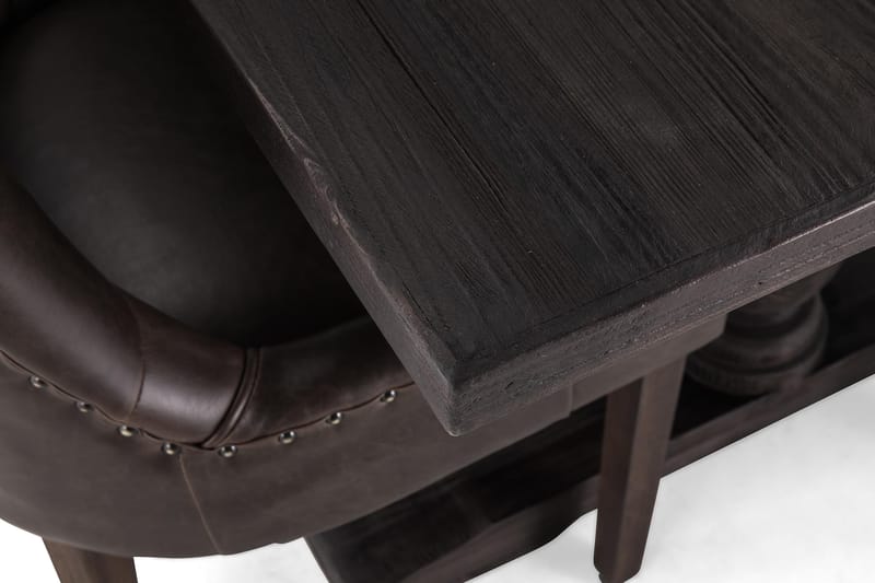 Dijon Spisegruppe 200 cm Rektangulært uttrekkbart bord med 6 Stoler - Vintage Tre / Brun PU - Møbler - Bord - Spisegrupper