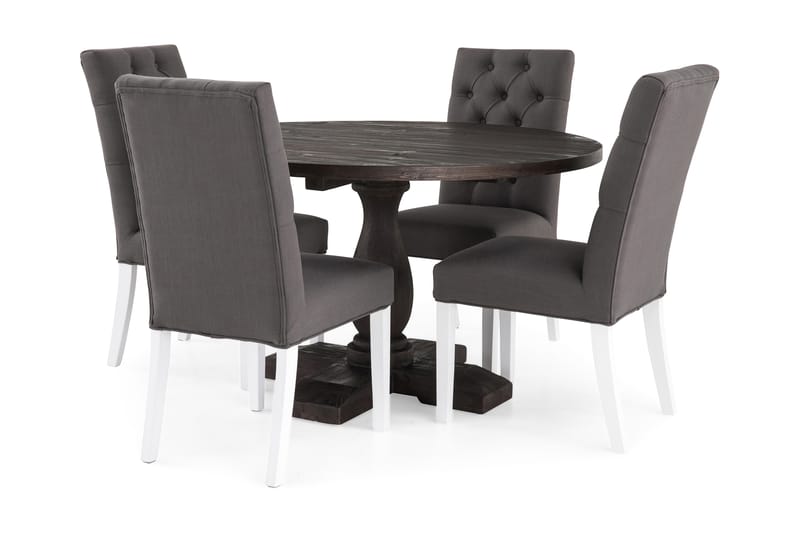 Dijon Spisegruppe Rund 130 cm med 4 Jenny Stoler - 4 Emmie Stoler - Møbler - Bord - Spisegrupper