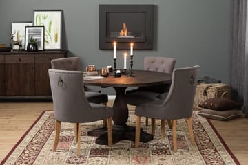 Dijon Spisegruppe Rund 130 cm med 4 Viktoria Stoler - 4 Ophelia Stoler Vintage - Møbler - Bord - Spisegrupper