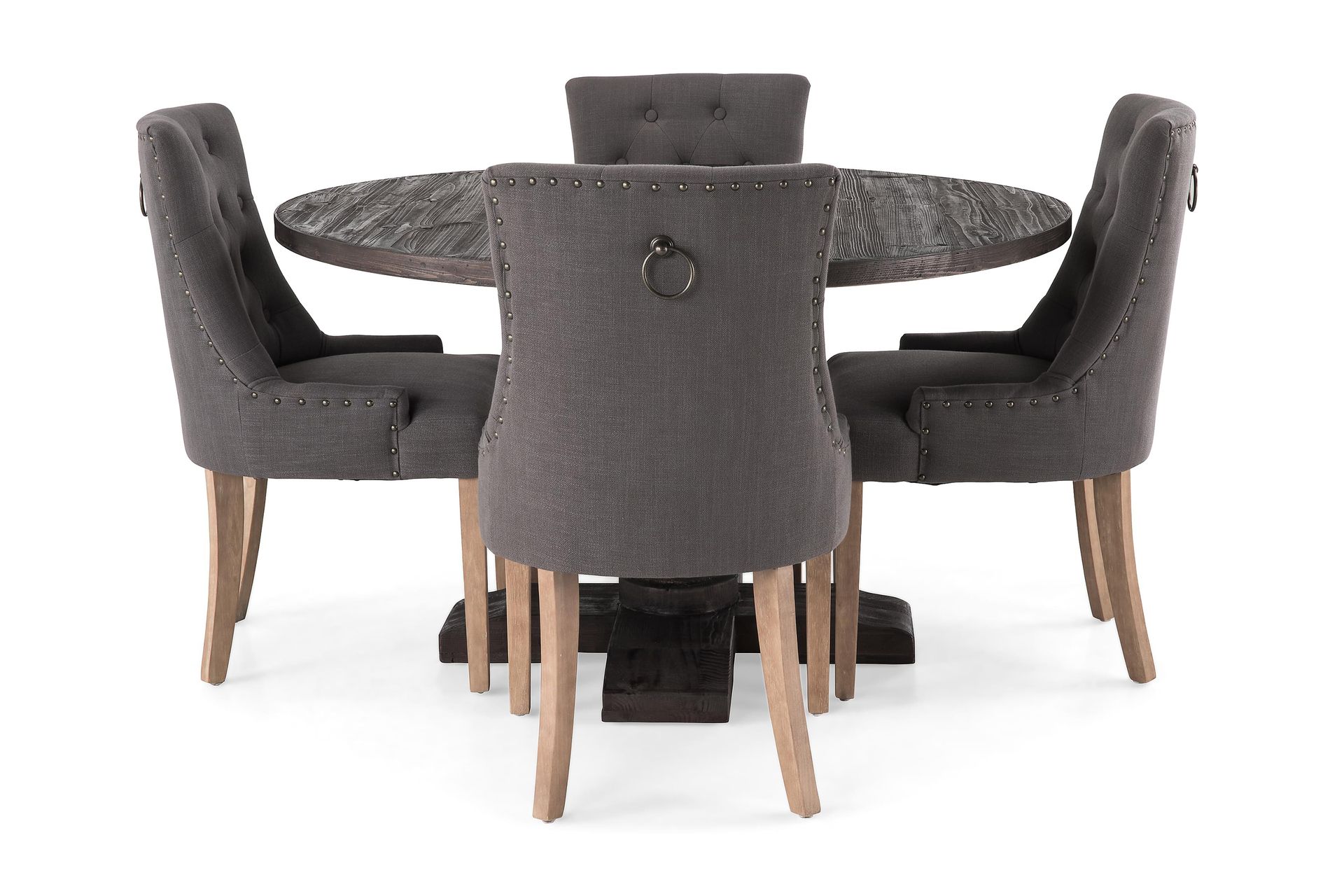 Dijon Spisegruppe Rund 130 cm med 4 Viktoria Stoler - 4 Ophelia Stoler Vintage - Møbler - Bord - Spisegrupper