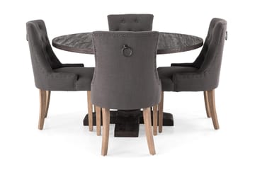 Dijon Spisegruppe Rund 130 cm med 4 Viktoria Stoler - 4 Ophelia Stoler Vintage - Møbler - Bord - Spisegrupper