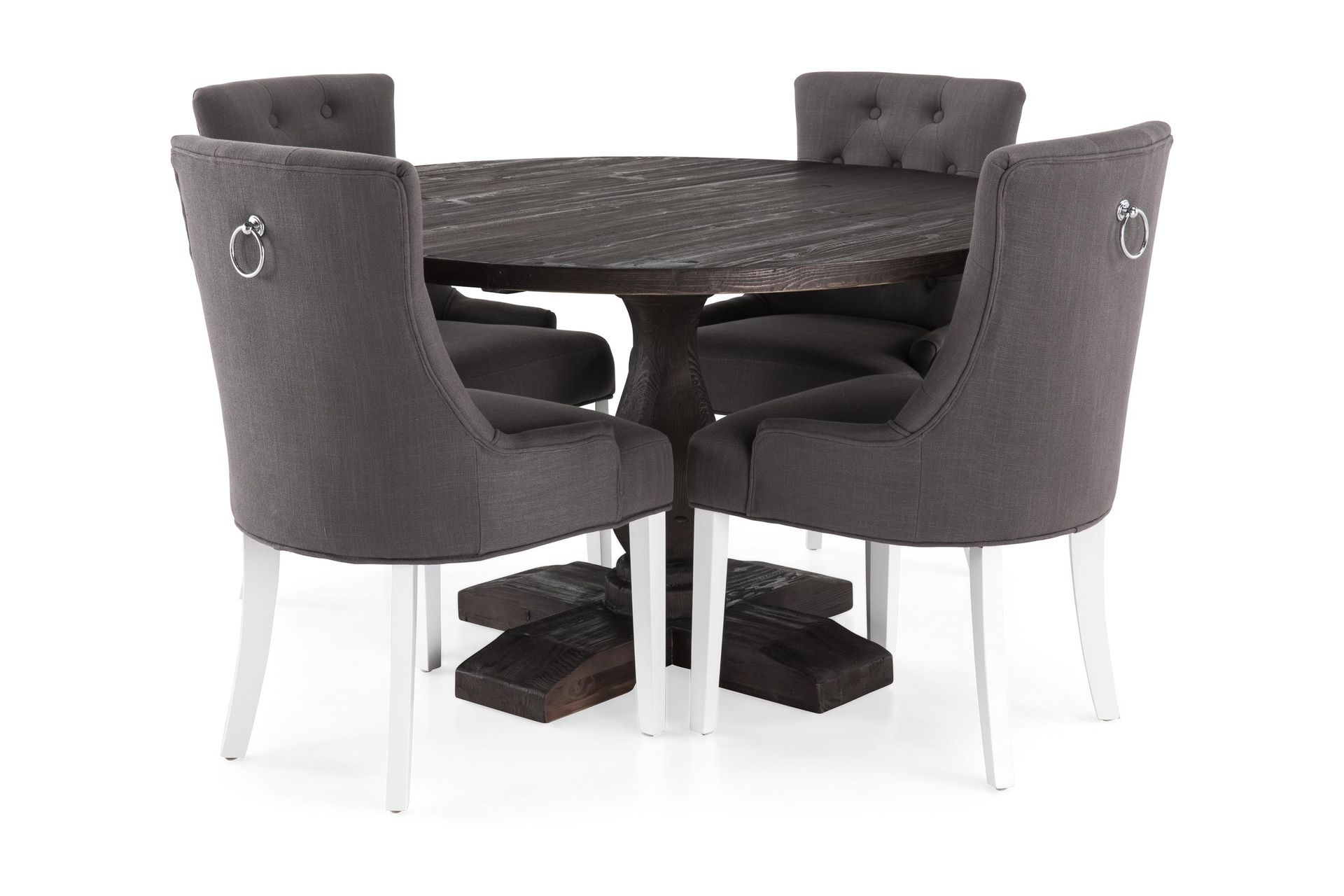 Dijon Spisegruppe Rund 130 cm med 4 Viktoria Stoler - 4 Ophelia Stoler - Møbler - Bord - Spisegrupper