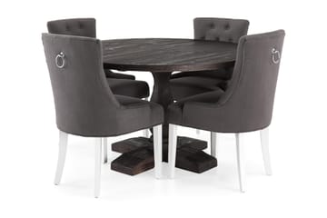 Dijon Spisegruppe Rund 130 cm med 4 Viktoria Stoler - 4 Ophelia Stoler - Møbler - Bord - Spisegrupper