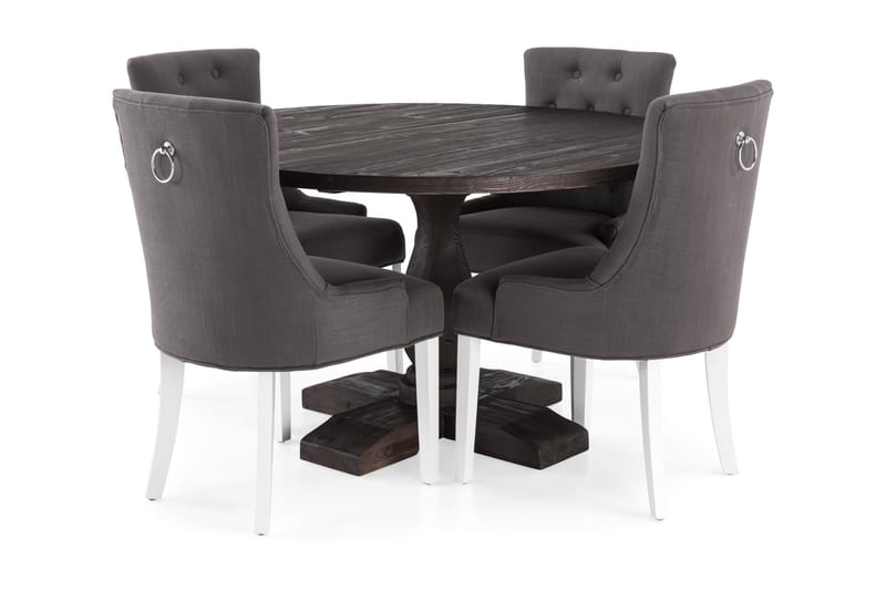 Dijon Spisegruppe Rund 130 cm med 4 Viktoria Stoler - 4 Ophelia Stoler - Møbler - Bord - Spisegrupper