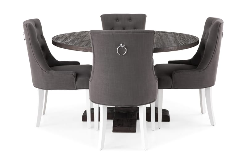 Dijon Spisegruppe Rund 130 cm med 4 Viktoria Stoler - 4 Ophelia Stoler - Møbler - Bord - Spisegrupper