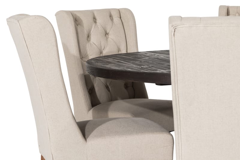 Dijon Spisegruppe Rund 150 cm med 6 Irma Stol - Vintage Alm/Beige - Møbler - Bord - Spisegrupper
