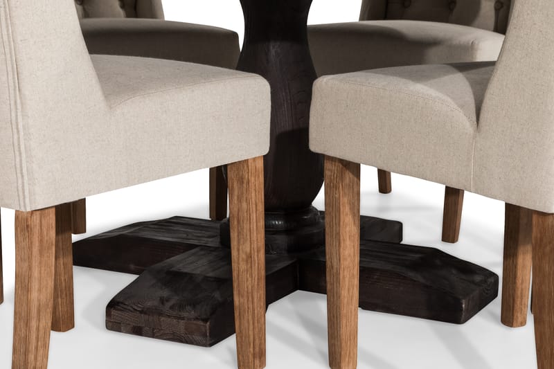 Dijon Spisegruppe Rund 150 cm med 6 Irma Stol - Vintage Alm/Beige - Møbler - Bord - Spisegrupper