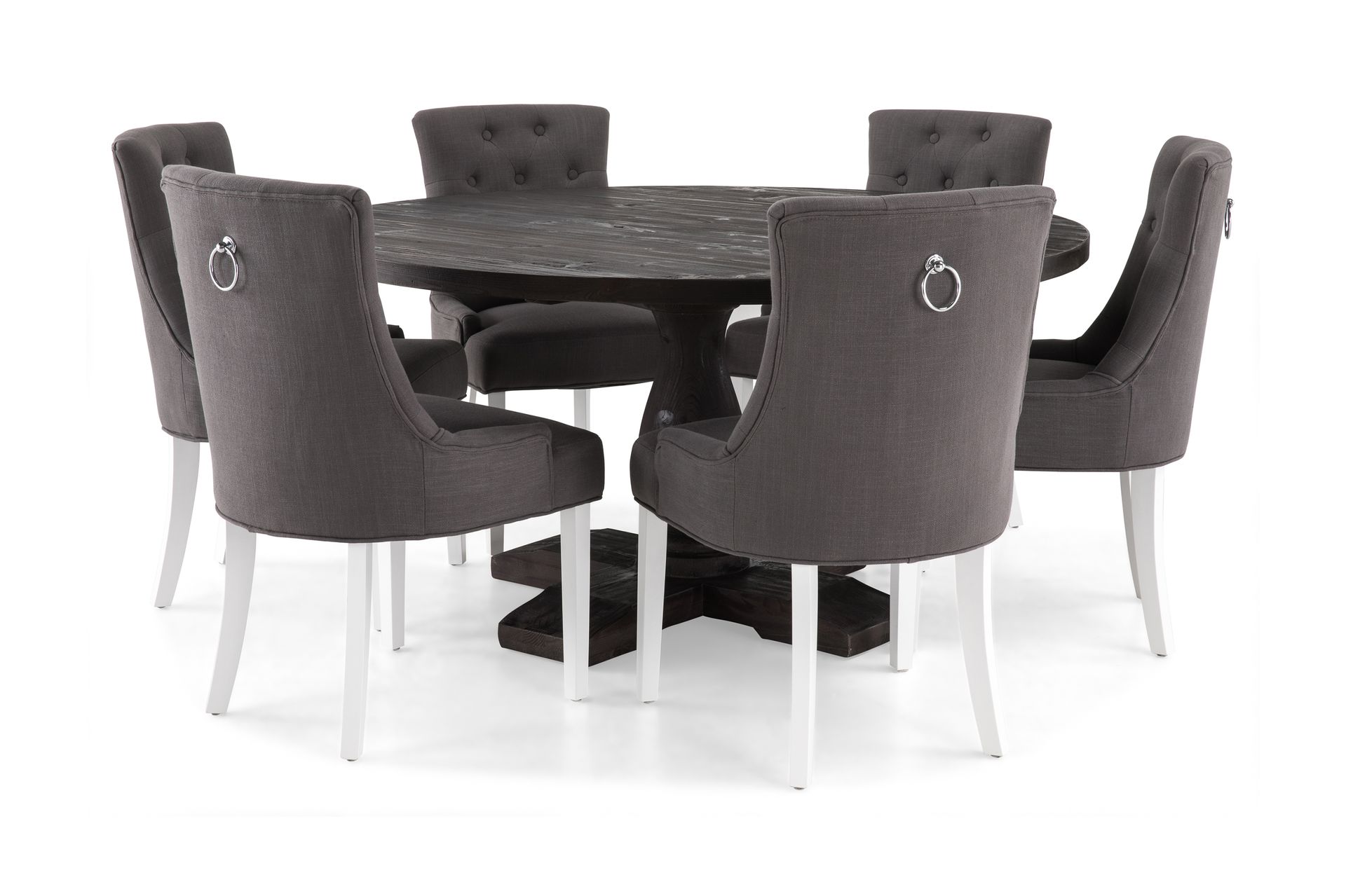Dijon Spisegruppe Rund 150 cm med 6 Viktoria Stoler - Møbler - Bord - Spisegrupper
