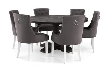 Dijon Spisegruppe Rund 150 cm med 6 Viktoria Stoler - Møbler - Bord - Spisegrupper