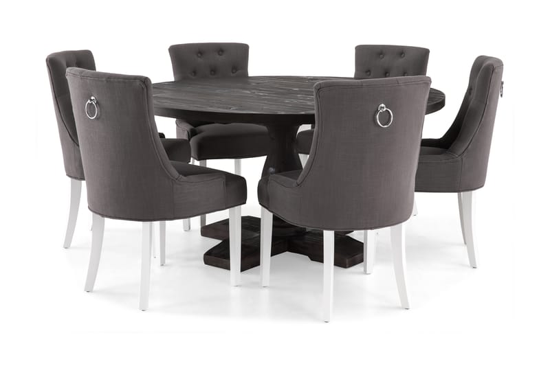 Dijon Spisegruppe Rund 150 cm med 6 Viktoria Stoler - Møbler - Bord - Spisegrupper