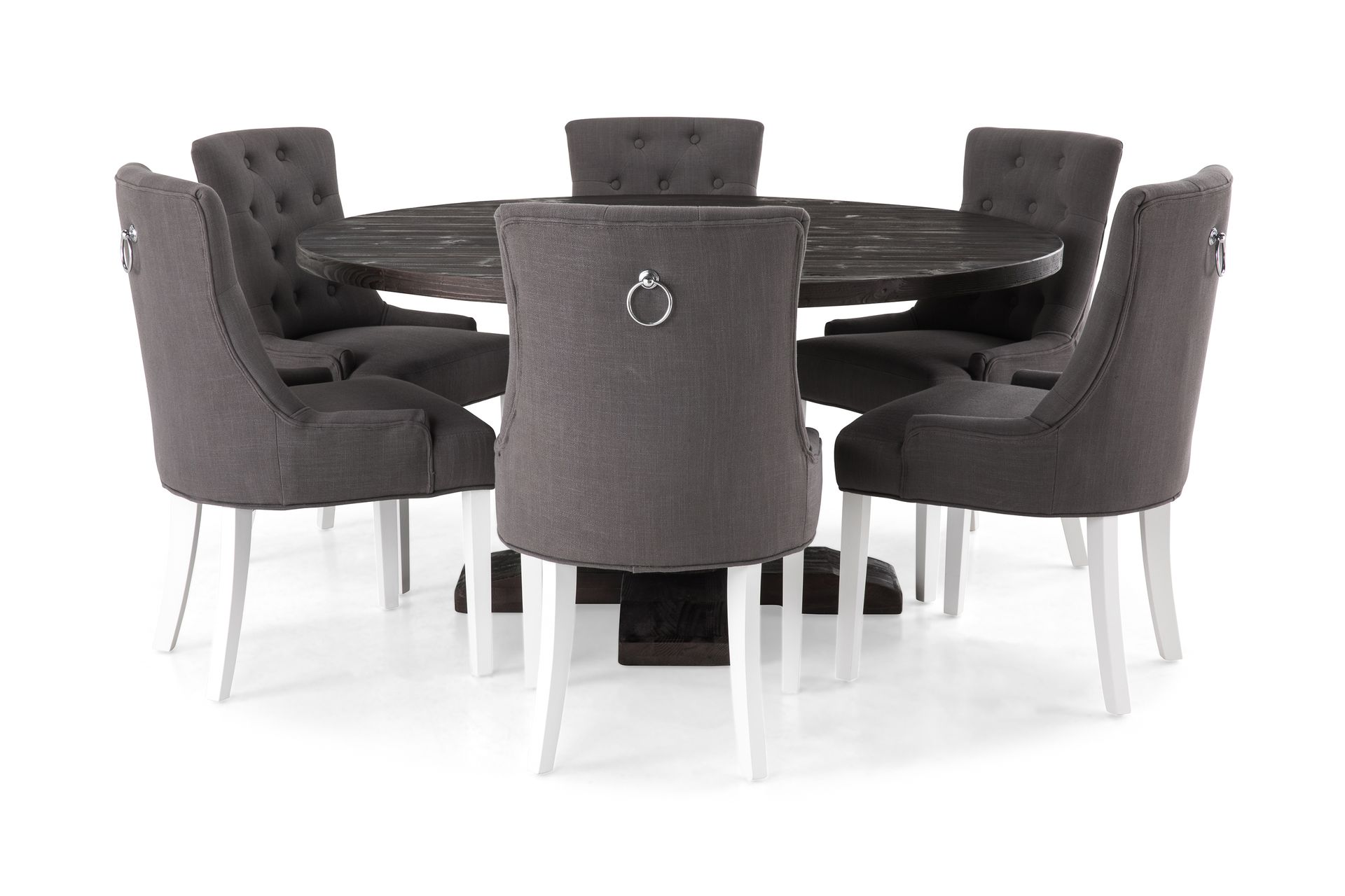 Dijon Spisegruppe Rund 150 cm med 6 Viktoria Stoler - Møbler - Bord - Spisegrupper