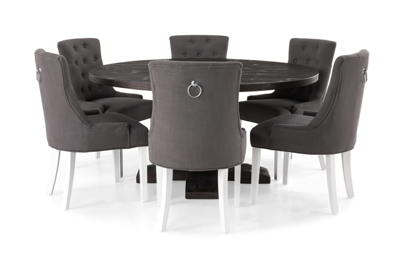 Dijon Spisegruppe Rund 150 cm med 6 Viktoria Stoler - Møbler - Bord - Spisegrupper