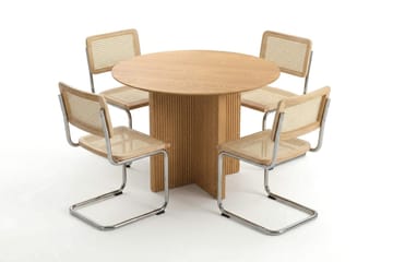Edda spisegruppe rund 110 cm eik med 4 Build spisestoler - Eik - Møbler - Bord - Spisegrupper
