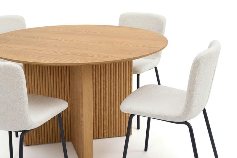Edda spisegruppe rund 110 cm eik med 4 Katy spisestoler - Eik - Møbler - Bord - Spisegrupper