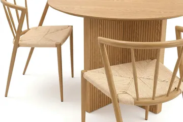 Edda spisegruppe rund 110 cm eik med 4 Winston spisestoler - Eik - Møbler - Bord - Spisegrupper