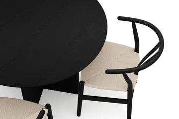 Edda spisegruppe rund 110 cm svart med 4 Dastoori spisestoler - Svart - Møbler - Bord - Spisegrupper