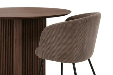Edda spisegruppe rund 110 cm valnøtt med 4 Berit spisestoler - Valnøtt - Møbler - Bord - Spisegrupper
