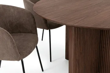 Edda spisegruppe rund 130 cm valnøtt med 6 Berit spisestoler - Valnøtt - Møbler - Bord - Spisegrupper