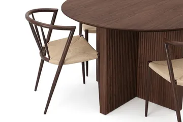 Edda spisegruppe rundt 130 cm valnøtt med 6 Winston spisestoler - Valnøtt - Møbler - Bord - Spisegrupper