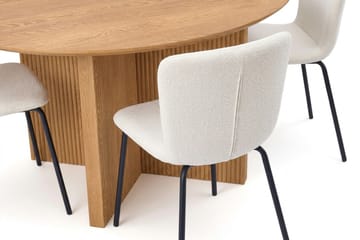 Edda spisegruppe rundt 150 cm eik med 6 Katy spisestoler - Eik - Møbler - Bord - Spisegrupper