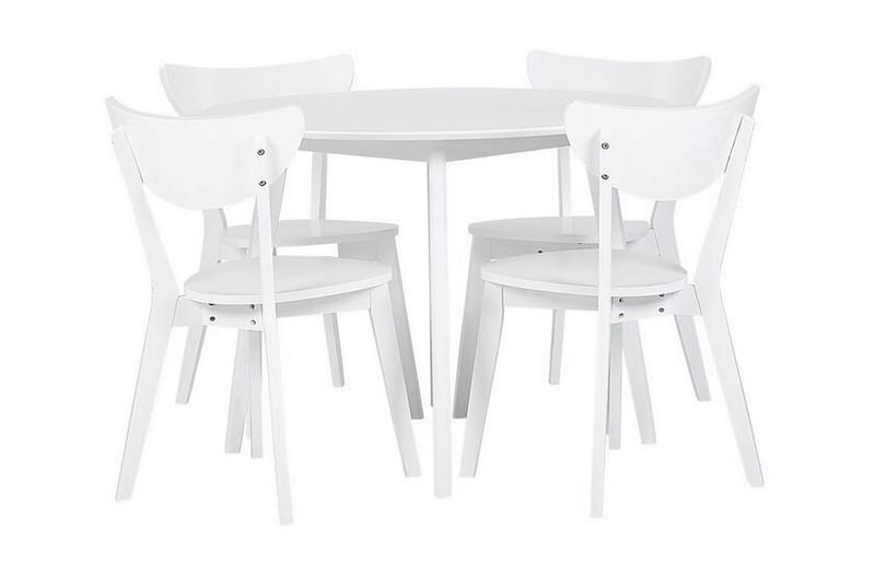Emeroo Spisegruppe 100 cm Inkl. 4 Stoler - Hvit - Møbler - Bord - Spisegrupper