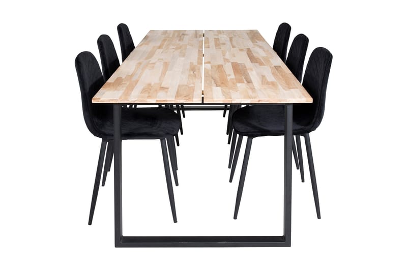 Ezra Spisegruppe inkl. 6 Ypas Stoler - Tre/Svart - Møbler - Bord - Spisegrupper