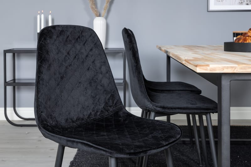 Ezra Spisegruppe inkl. 6 Ypas Stoler - Tre/Svart - Møbler - Bord - Spisegrupper