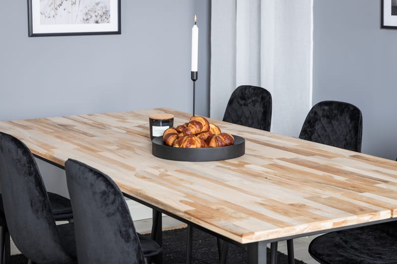 Ezra Spisegruppe inkl. 6 Ypas Stoler - Tre/Svart - Møbler - Bord - Spisegrupper
