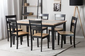 Georgia Spisegruppe 90 cm - Svart - Møbler - Bord - Spisegrupper