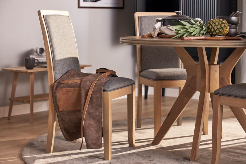 Grivita Rund Spisegruppe 120 cm med 4 Cadmos Spisestoler - Hvit - Møbler - Bord - Spisegrupper